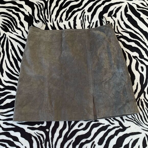 Blank nyc by free people suede leather mini skirt luxury split side size 28 - Picture 1 of 11